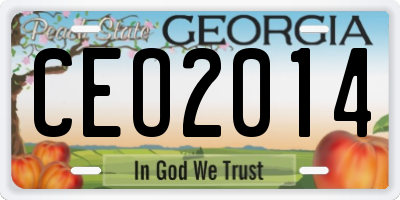 GA license plate CEO2014
