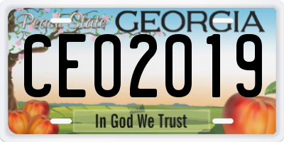 GA license plate CEO2019