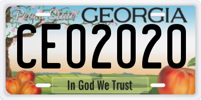 GA license plate CEO2020