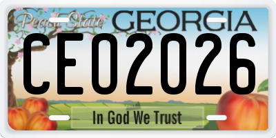 GA license plate CEO2026