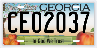 GA license plate CEO2037