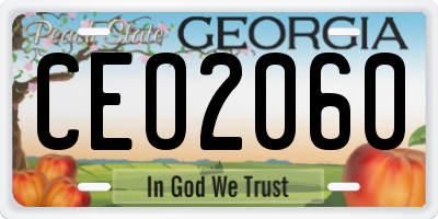 GA license plate CEO2060