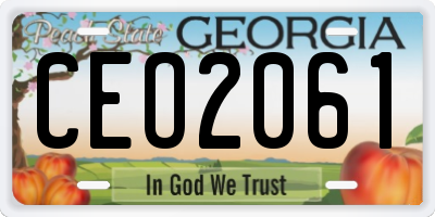 GA license plate CEO2061