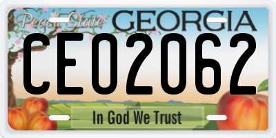 GA license plate CEO2062