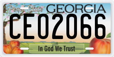 GA license plate CEO2066