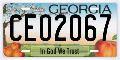 GA license plate CEO2067