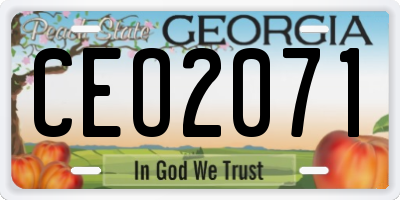 GA license plate CEO2071