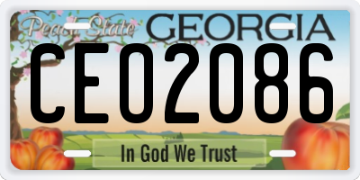 GA license plate CEO2086