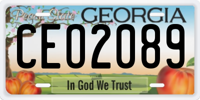 GA license plate CEO2089