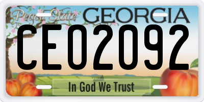 GA license plate CEO2092