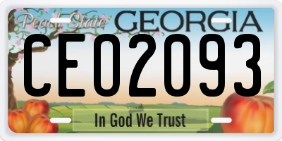 GA license plate CEO2093