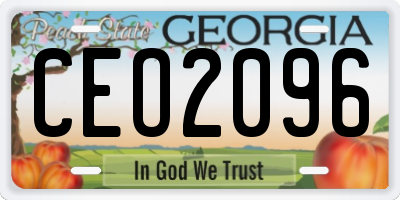 GA license plate CEO2096