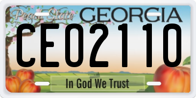 GA license plate CEO2110