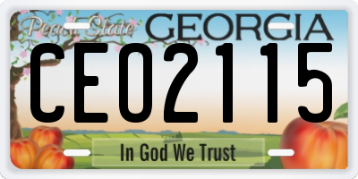 GA license plate CEO2115