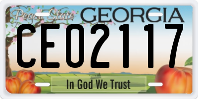 GA license plate CEO2117