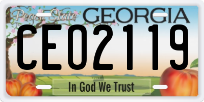GA license plate CEO2119
