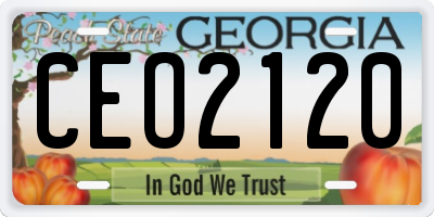 GA license plate CEO2120
