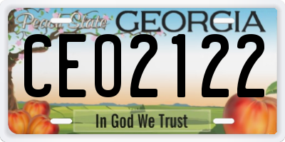 GA license plate CEO2122