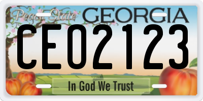GA license plate CEO2123