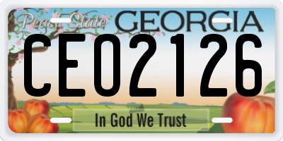 GA license plate CEO2126
