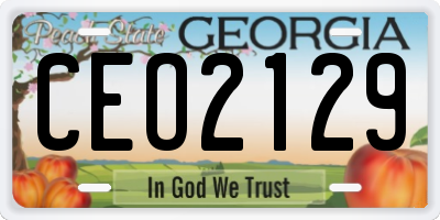 GA license plate CEO2129