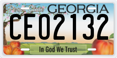 GA license plate CEO2132