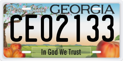 GA license plate CEO2133