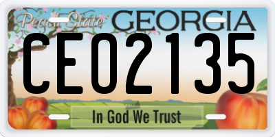 GA license plate CEO2135