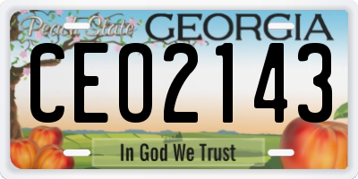 GA license plate CEO2143