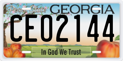 GA license plate CEO2144