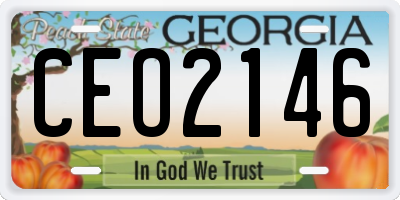 GA license plate CEO2146