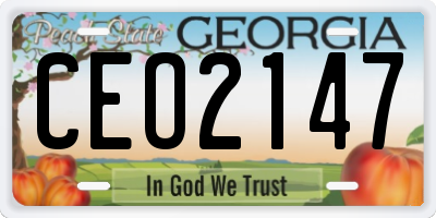 GA license plate CEO2147