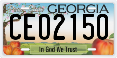GA license plate CEO2150