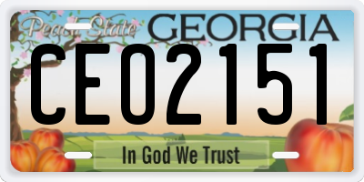 GA license plate CEO2151