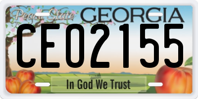 GA license plate CEO2155