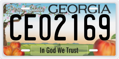 GA license plate CEO2169