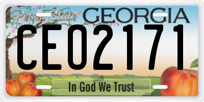 GA license plate CEO2171