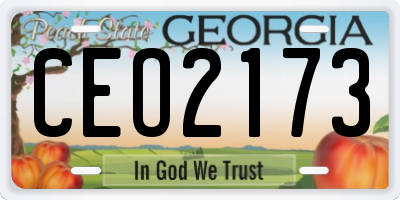 GA license plate CEO2173