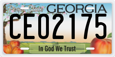 GA license plate CEO2175