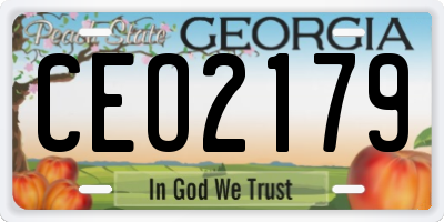 GA license plate CEO2179
