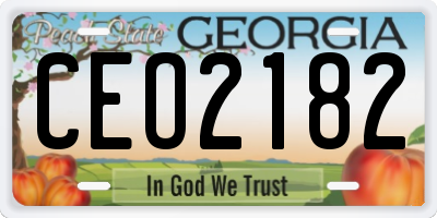 GA license plate CEO2182