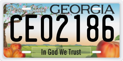 GA license plate CEO2186