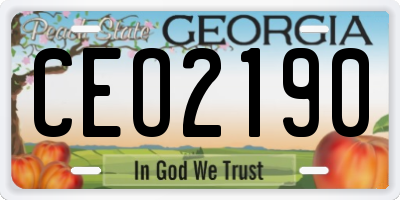 GA license plate CEO2190