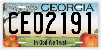 GA license plate CEO2191