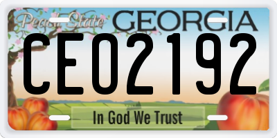 GA license plate CEO2192
