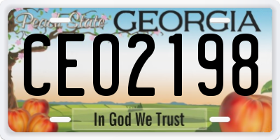 GA license plate CEO2198