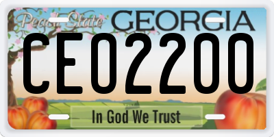 GA license plate CEO2200