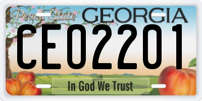 GA license plate CEO2201