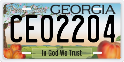 GA license plate CEO2204