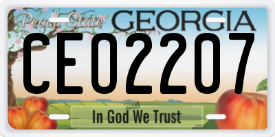 GA license plate CEO2207